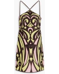 Emilio Pucci - Embroidered Gauze Mini Dress - Lyst