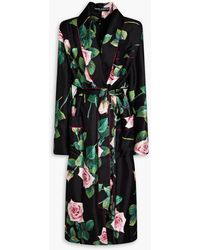 Dolce & Gabbana - Floral-print Silk-twill Robe - Lyst