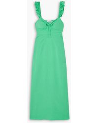 RIXO London - Cecile midikleid aus webstoff mit rüschen und gürtel - Lyst