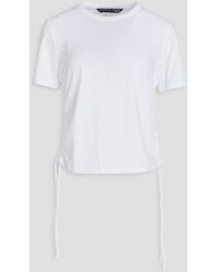 Veronica Beard - Tazi Ruched Pima Cotton-jersey T-shirt - Lyst