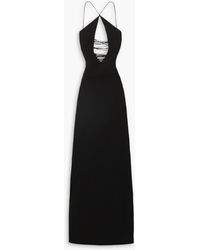 Monot - Lace-up Cutout Crepe Maxi Dress - Lyst