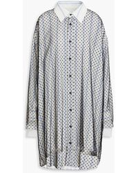 Maison Margiela - Layered Striped Cady And Flocked Tulle Shirt Dress - Lyst