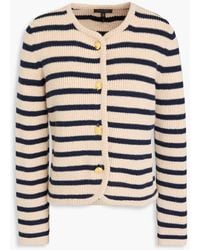 Rag & Bone - Nancy Striped Ribbed Merino Wool-blend Cardigan - Lyst