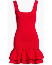 Sandro - Ruffled Knitted Mini Dress - Lyst