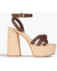Gianvito Rossi - Braided Leather Platform Sandals - Lyst