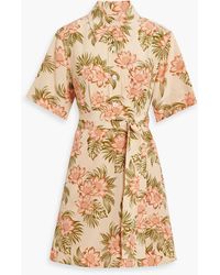 Equipment - Adalaide Floral-print Silk Crepe De Chine Mini Shirt Dress - Lyst