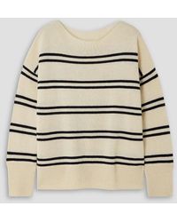 Vince - Striped Wool And Cashmere-blend Sweater - Lyst