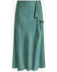 Jonathan Simkhai - Blane Draped Satin-Crepe Midi Skirt - Lyst