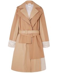 Koche Koché Panelled Cotton-jersey And Twill Trench Coat Beige - Natural