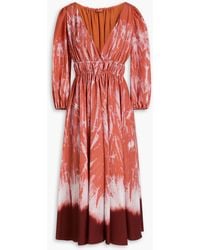 Altuzarra - Kathleen maxikleid aus crêpe de chine mit raffungen und batikmuster - Lyst