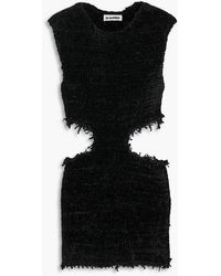 Jil Sander - Oberteil aus chenille aus einer seiden-baumwollmischung mit cut-outs - Lyst