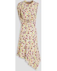 Philosophy Di Lorenzo Serafini - Asymmetric Floral-print Stretch-jersey Mini Dress - Lyst