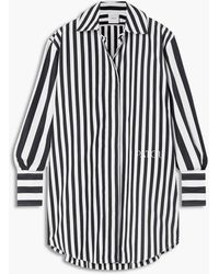 Patou - Iconic Oversized Embroidered Striped Cotton-poplin Mini Shirt Dress - Lyst