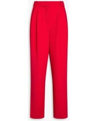 Emporio Armani - Pleated Crepe Straight-leg Pants - Lyst