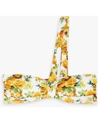 Onia - Lauren bandeau-bikini-oberteil mit floralem print und asymmetrischer schulterpartie - Lyst