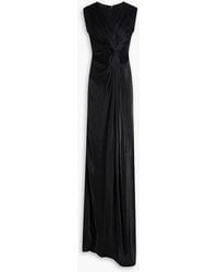 Costarellos - Cutout Metallic Georgette Gown - Lyst