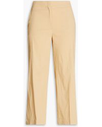 Theory - Terena Cropped Linen-blend Wide-leg Pants - Lyst