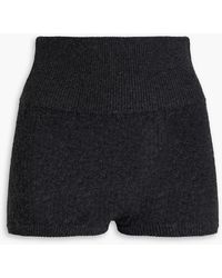 LeKasha - Mélange Pointelle-knit Cashmere Shorts - Lyst