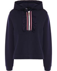Sandro Thanina Ruffled Partial - Zip Hoodie - Blue