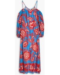 FARM Rio - Maxikleid aus einer baumwollmischung mit floralem print und cut-outs - Lyst