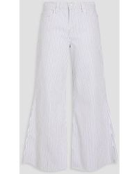 FRAME - La Palazzo Cropped Striped High-rise Wide-leg Jeans - Lyst