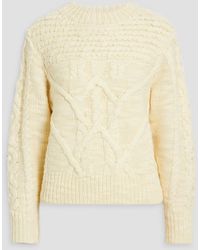Isabel Marant - Ryder Bouclè-trimmed Cable-knit Wool Sweater - Lyst