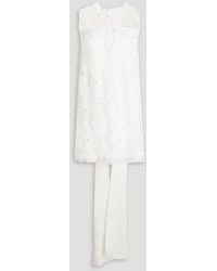 Self-Portrait - Bead-Embellished Tulle And Satin Mini Dress - Lyst