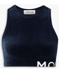 Monse - Cropped Printed Velour Top - Lyst
