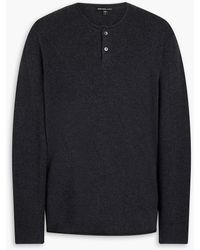 James Perse - Mélange Cashmere Henley Sweater - Lyst