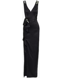 Marchesa - Embellished Ruffled Satin-crepe Gown - Lyst