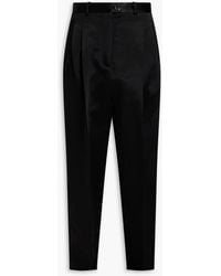 Peter Do - Pleated Satin-twill Tapered Pants - Lyst