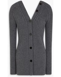 Theory - Ribbed Wool Cardigan - Lyst