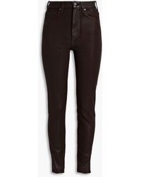 PAIGE - Cheeky Coated High-rise Skinny Jeans - Lyst