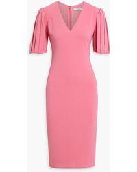 Badgley Mischka - Pleated Crepe Dress - Lyst