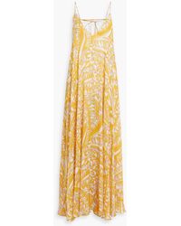 Emilio Pucci - Printed Silk-chiffon Maxi Dress - Lyst