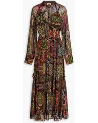 FARM Rio - Ruffled Printed Georgette Midi Dress - Lyst