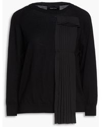 Simone Rocha - Pleated Crepe-trimmed Wool Sweater - Lyst