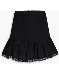 LoveShackFancy - Miller Ruffled Swiss-dot Cotton Mini Skirt - Lyst
