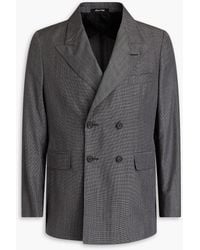Dunhill - Double-breasted Wool And Mulberry Silk-blend Blazer - Lyst