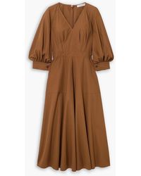 Max Mara - Pedaggi Paneled Cotton Midi Dress - Lyst