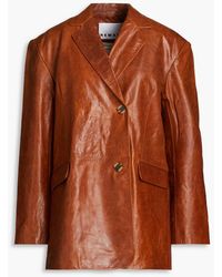 REMAIN Birger Christensen - Bolette Oversized Distressed Leather Blazer - Lyst