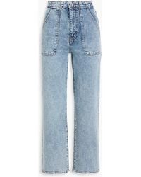 FRAME - The Modern Pocket Acid-wash High-rise Wide-leg Jeans - Lyst