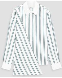 3.1 Phillip Lim - Asymmetric Striped Cotton-blend Poplin Shirt - Lyst