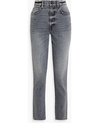 SLVRLAKE Denim - Beatnik Distressed Faded Mid-rise Slim-leg Jeans - Lyst