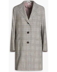 Thom Browne - Prince Of Wales Checked Wool Coat - Lyst