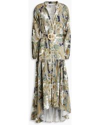 Veronica Beard - Kadar Belted Paisley-print Linen Maxi Dress - Lyst