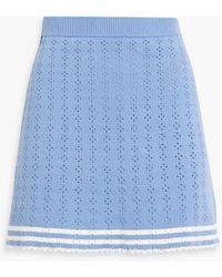 Shrimps - Serena Pointelle-knit Cotton Mini Skirt - Lyst