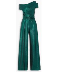 Talbot Runhof - Asymmetrischer jumpsuit aus stretch-jersey mit pailletten - Lyst
