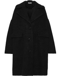 Ganni Penn Wool-blend Bouclé Coat Black