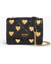 Moschino - Quilted Embellished Leather Shoulder Bag - Lyst